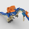 Building Blocks Dinosaur Model with Blue Orange Wings and Detailed Construction