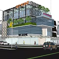 ST POINT Commercial Complex With Modern Glass Facade Green Plants And MS BANK