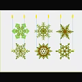 Chinese-style window grilles silhouette pane window sill border openwork window 3d model