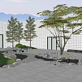 Traditional Karesansui Garden Design With Raked Gravel Natural Stones And Pine Trees