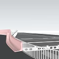 Curved Garden Landscape Bridge With Modern Railing And Pedestrian Pathway Design