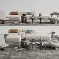 Quiet Sofa Tea Table Combination Sofa Coffee Table 3d model