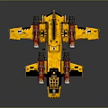 Yellow Sci Fi Spacecraft Model with Detailed Wing And Engine Design 3d model