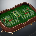 Wooden Roulette Casino Table With Green Felt Surface Number Layout Golden Accents And Carved Legs