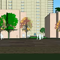 Modern Urban High Rise Buildings With Green Spaces And Road Networks