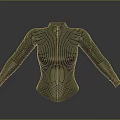 Black Fitted Bodysuit With Sleek Design Zipper Closure And Seam Details