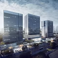 Modern Office Building High-rise Office Building Commercial Complex 3d model