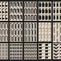 Stylish Room Dividers Featuring Various Decorative Patterns And Geometric Designs For Interior Spaces 3d model