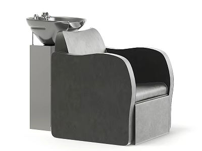Modern Black Gray Leather Massage Chair With Comfortable Cushion And Armrest 3d model