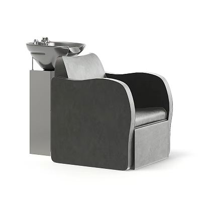 Modern Black Gray Leather Massage Chair With Comfortable Cushion And Armrest 3d model