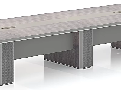 Modern Conference Table With Smooth Wooden Top And Sturdy Grid Pattern Legs 3d model