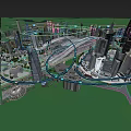 Aerial Planning of Modern City with Tall Buildings and Transportation Network