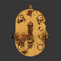 Rustic Wall Mounted Furniture Lamp With Yellow Rusted Finish And Circular Rings