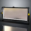 Professional Rectangular Lighting Fixture With Black Frame Yellow Handles And Transparent Panel