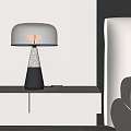 Modern Minimalist Table Lamp With Transparent Lampshade On Bedroom Bedside Table
