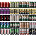 Assorted Canned Drinks With Various Brands Colorful Packaging And Multiple Flavors