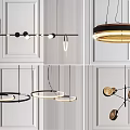 Modern Pendant Lights With Circular And Multi Bulb Designs For Interior Decor 3d model