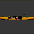 Yellow and Red Kayak With Paddle and Red Buoy for Water Activities