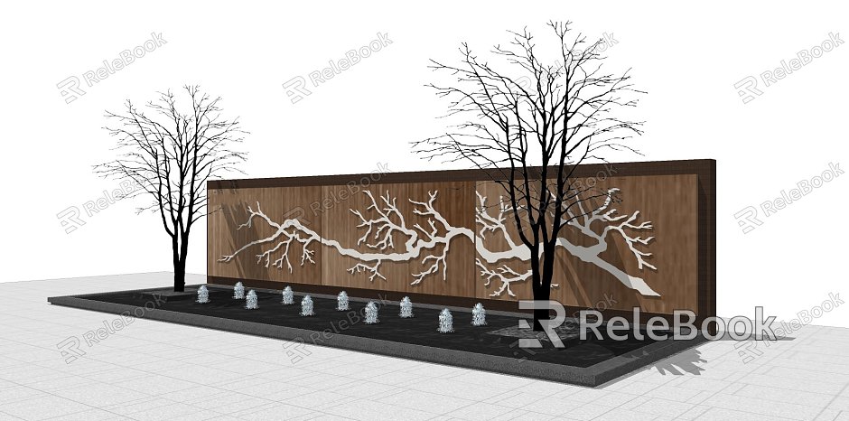 Modern Landscape Wall Landscape Wall Mountain model