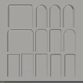 Modern Geometric Decorative Components With Rectangular And Arch Shapes For Interior Wall Decor 3d model