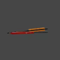 3D Rendered Tactical Knives With Black Orange Handles Red Parts And Metal Screws