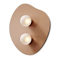 Stylish Modern Wall Light with Two White Bulbs and Beige Curved Panel