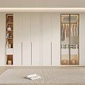Modern Wardrobe Interior Design With Sliding Glass Doors And Open Storage Shelves