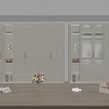 Modern White Wardrobe with Open Shelves Glass Doors and Interior Storage Design