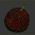 Fresh Ripe Red Passion Fruit With Yellow Spots And Brown Stem On Dark Background