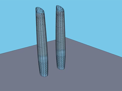 Modern Tall Office Building Towers Featuring Glass Facade And Symmetrical Design 3d model