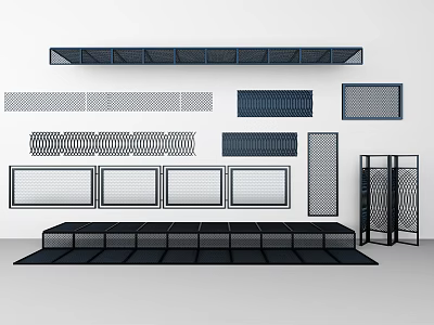 Industrial LOFT partition iron net combination 3d model Industrial LOFT partition iron net combination 3d model