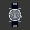 Stylish Modern Watch With Blue Strap And Silver Dial For Daily Use
