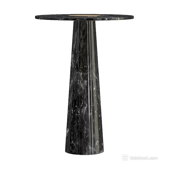 Elegant Black Marble Conical Chandelier Design for Modern Interior Spaces 3d model 