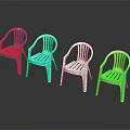 Colorful Plastic Armchairs In Red Blue White And Green For Indoor Outdoor Furniture