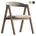 Stylish Comfortable Leisure Chair With Light Wood Frame And Beige Cushion For Home Living Space