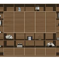 Modern Wooden Decorative Cabinet with Multiple Compartments Open Shelves Books and Figurines