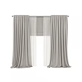 Elegant Beige Textured Curtains With Sheer Layers For Modern Home Interior