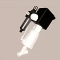 Durable Black And White Mechanical Component With Cylindrical Part And Connector 3d model