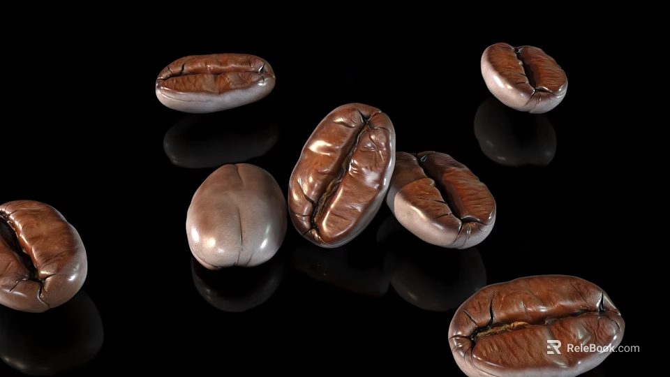 Cozy Café Setting With Freshly Roasted Aromatic Coffee Beans 3d model 