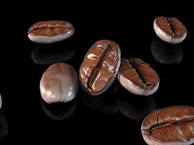 Cozy Café Setting With Freshly Roasted Aromatic Coffee Beans 3d model