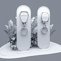 Transparent Background Wall With Dual Charging Stations Green Plants And Grass