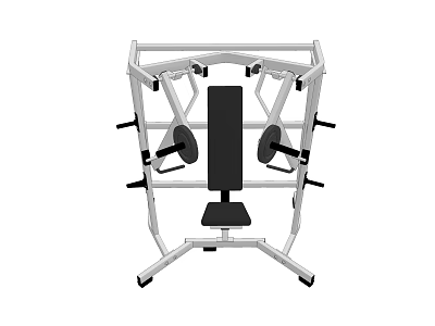 Commercial Grade Fitness Chest Press Machine with Black Seat White Metal Frame and Adjustable Handles 3d model