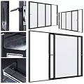 Floor to Ceiling Window with Sliding Design Transparent Glass and Black Metal Frame