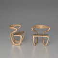 Modern Wooden Single Chair With Unique Curved Structure And Natural Design