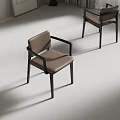 Modern Single Chair With Light Brown Leather Seat And Black Metal Frame