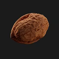 Three Whole Walnuts With Natural Shell Texture On Black Background