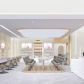 Modern Hair Beauty Salon Interior Design With Styling Chairs Mirrors Product Shelves And Reception Desk