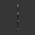 Bone Like Bow Weapon with Spikes and Red String 3D Rendered Design