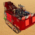 Red Tracked Functional Vehicle With Large Bucket For Quarry Mining Operations 3d model
