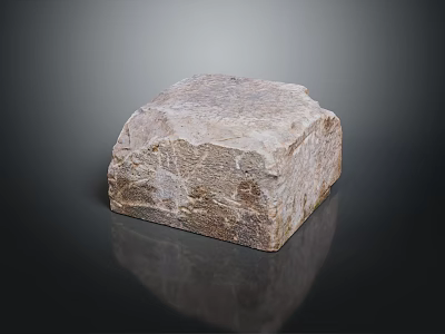 Natural Stone Block With Wooden Texture And Rough Natural Surface For Decor Projects 3d model